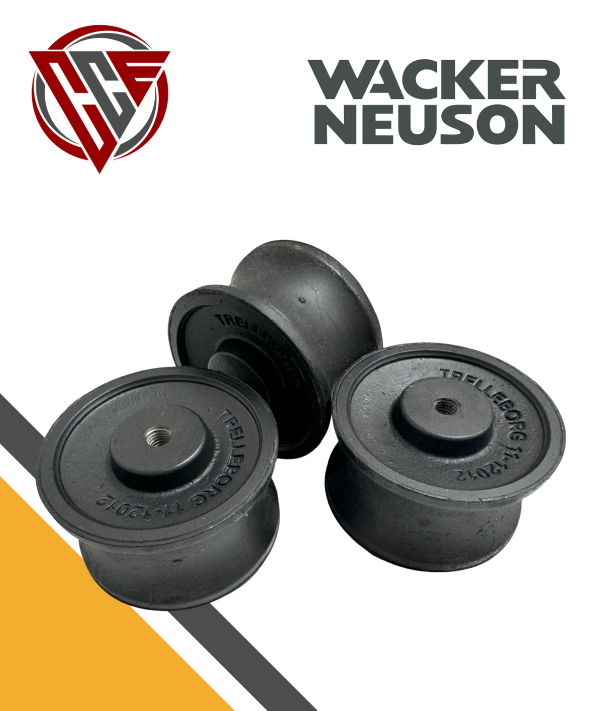 Wacker OEM Shockmount 3 Pack for RT560, RT820, RT82, RT56 Trench Rollers 2004814