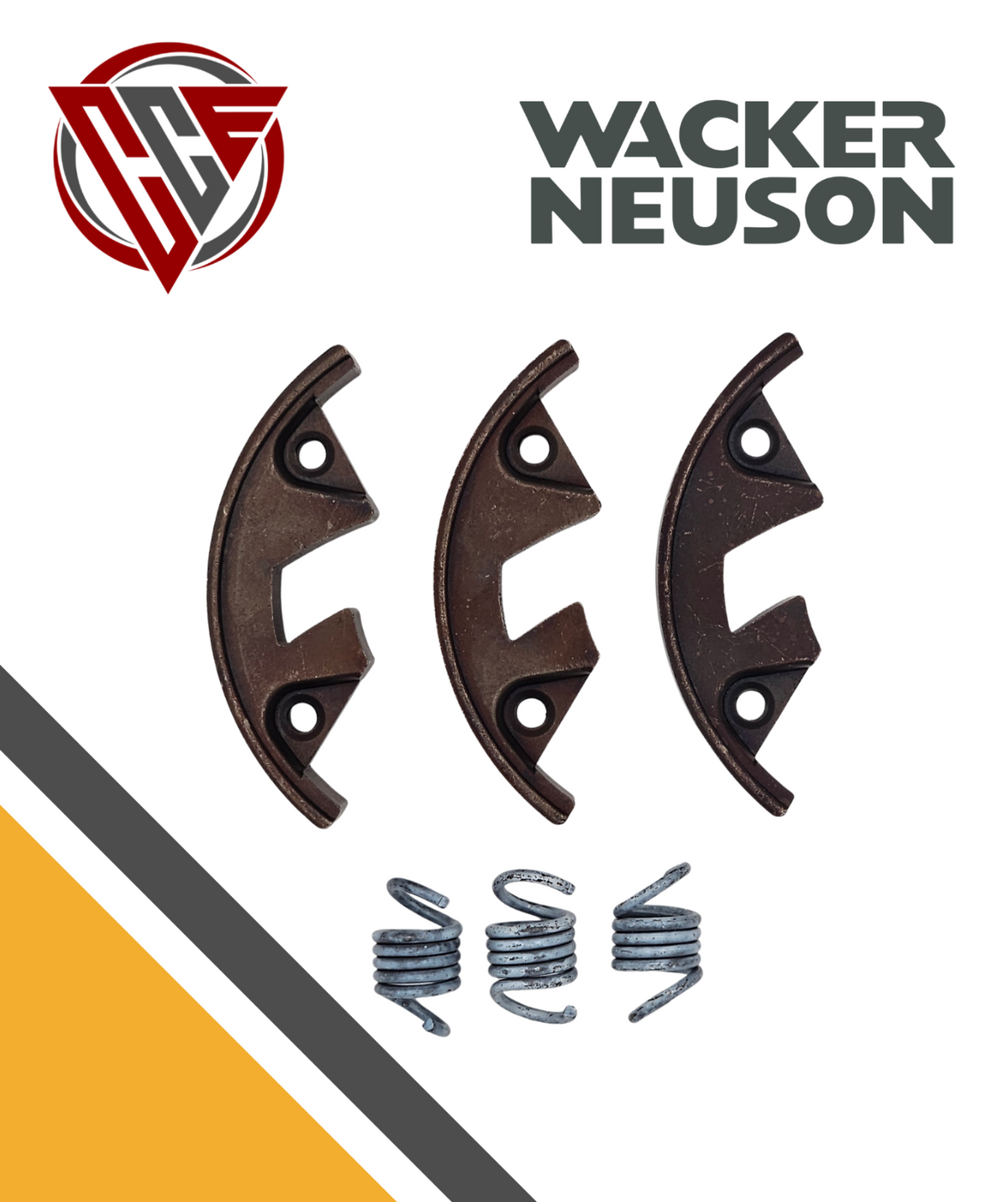 Wacker WP1540 WP1550 3-Piece Centrifugal Clutch Shoe Set - Wacker Part 0086230