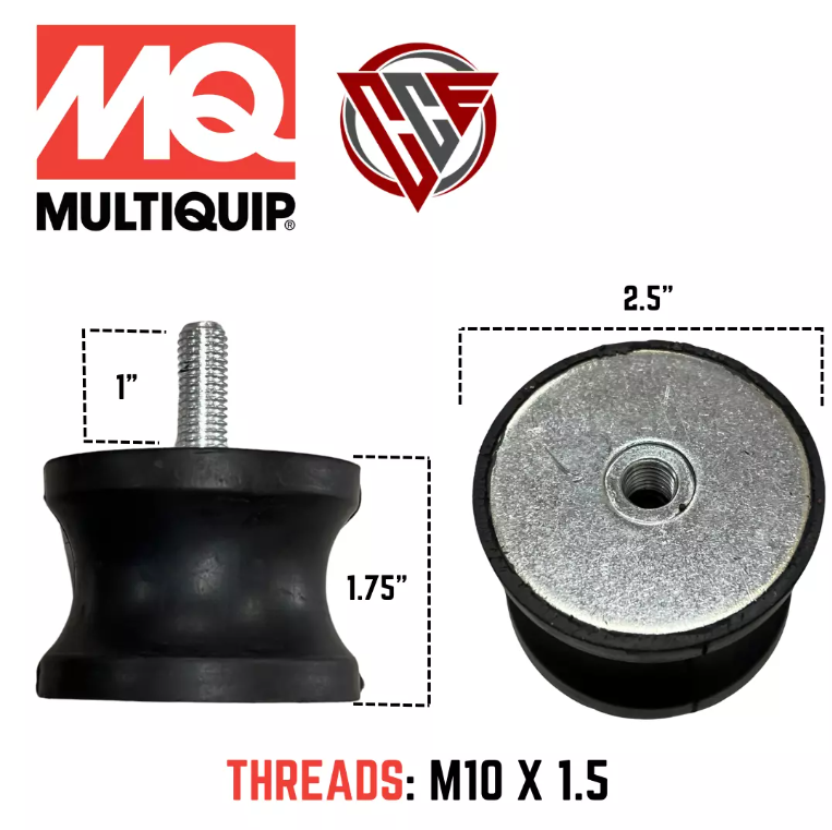 multiquip/mikasa plate compactor shockmount set of 4 for mvc88 (939010230). high quality aftermarket replacement part for construction or landscaping equipment.