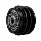 Black heavy-duty centrifugal clutch with dual 5-inch pulleys and 1-inch bore, compatible with Honda GX270/GX390 and similar engines