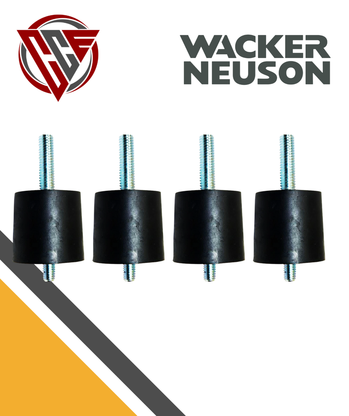 x4 PACK Wacker OEM PT2 Trash Pump Engine Side Shockmount (38x38)  5000152400