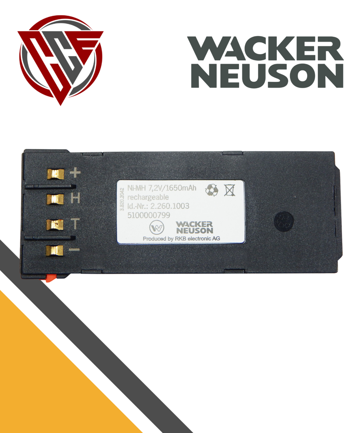 Wacker Controller Battery fits Roller RT56-SC, RT82-SC, RT560, RT820 5100000799