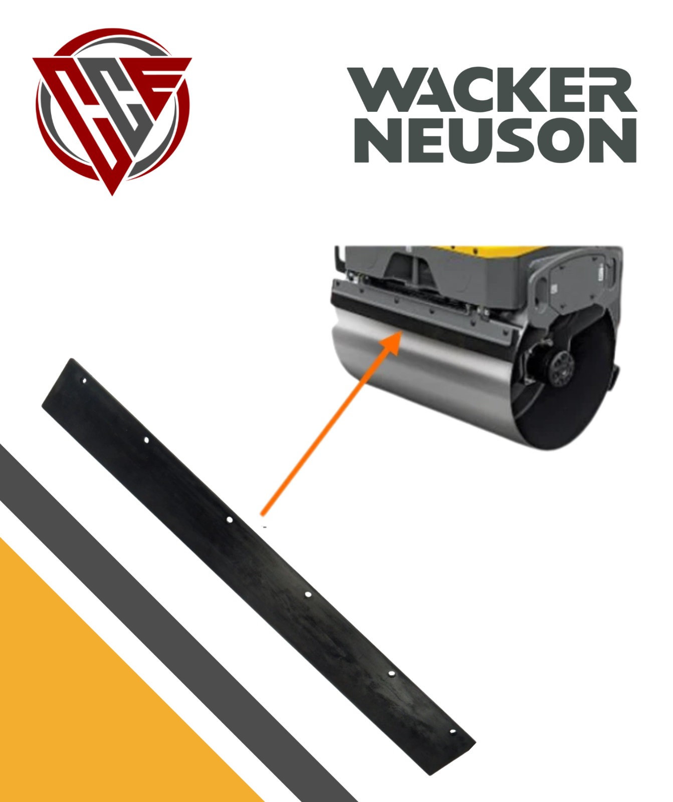 Wacker Neuson Vibratory Roller RD11A, RD12, RD16 Scraper Bar 5000183039