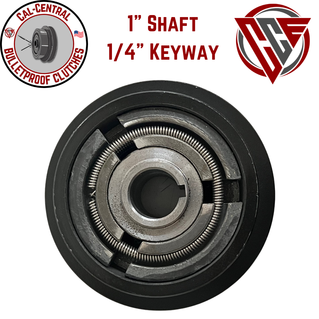 5-inch centrifugal clutch with 1/2-inch V-belt groove and 1-inch bore, designed for GX270 and GX390 engines on compactors and similar equipment