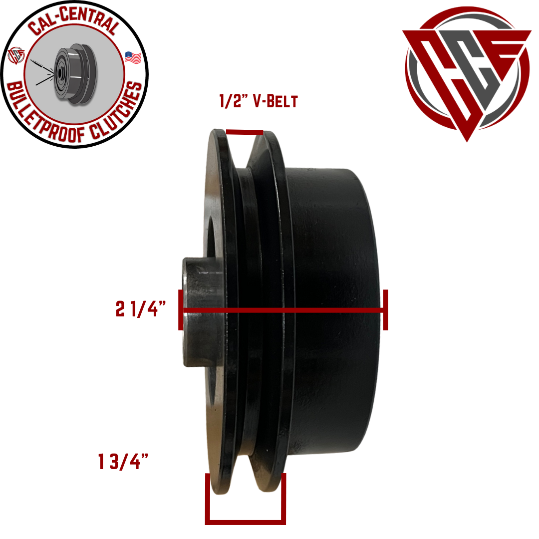 5-inch centrifugal clutch with 1/2-inch V-belt groove and 1-inch bore, designed for GX270 and GX390 engines on compactors and similar equipment