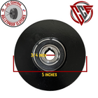 Heavy duty dual-pulley centrifugal clutch with 5-inch diameter and 3/4-inch bore for 1/2-inch V-belts, compatible with GX160 and GX200 engines.