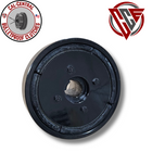 Heavy duty centrifugal clutch with 1 1/8 inch bore, dual 5 inch pulley for 5/8 inch V-belts, 6.75 inch drum diameter, designed for 20HP sawmills and compactors