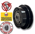 Heavy-duty black clutch with 3/4-inch bore for Wacker VP1340, VP1350, and VP1750 plate compactors; aftermarket replacement part shown on white background.