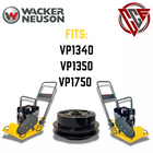 Heavy-duty black clutch with 3/4-inch bore for Wacker VP1340, VP1350, and VP1750 plate compactors; aftermarket replacement part shown on white background.