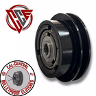 Heavy-duty centrifugal clutch for plate compactor with 3/4-inch bore and 1/2-inch V-belt drive; compatible with Honda GX160 engine.