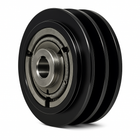 Close-up of a heavy-duty 5.4-inch double pulley centrifugal clutch with 1-inch bore and keyway, compatible with GX270/GX390 engines