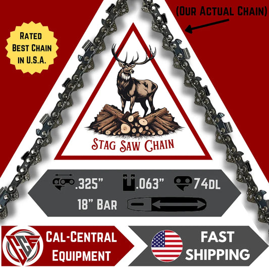 STAG Full Chisel Saw Chain | 18" Bar | .325" .063" 74DL | Fits Stihl