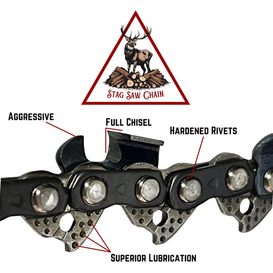 STAG Full Chisel Saw Chain | 20" Bar | .325" .063" 81DL | Fits Stihl